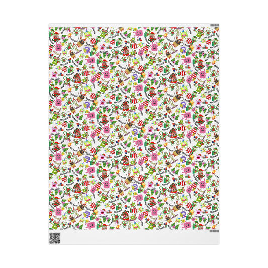 Christmas Monster Custom Name Wrapping Paper (Micheal)