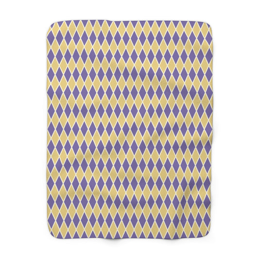 Purple/Yellow Harlequin Fleece Blanket