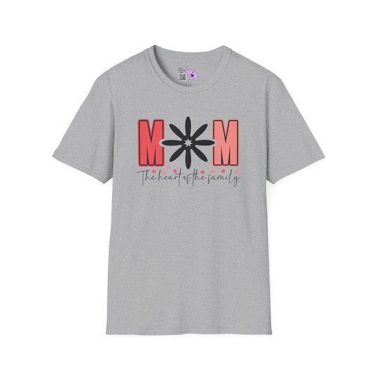 Mom The Heart Of The Family Adult T-shirt