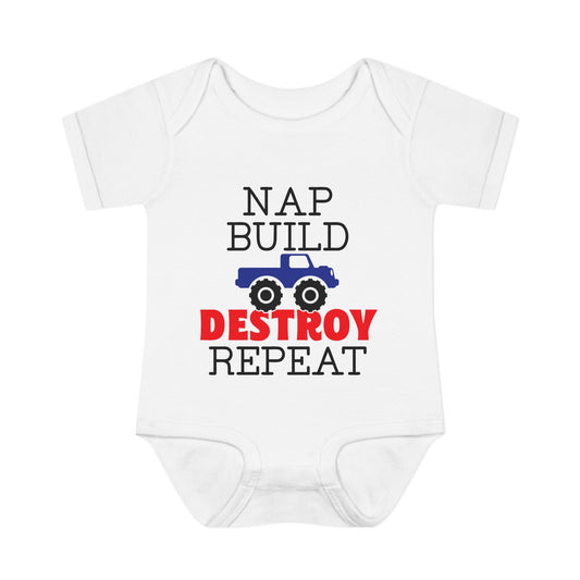 Nap Build Destroy Repeat Infant Baby Rib Bodysuit