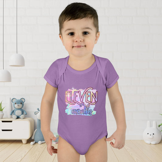 Pastel Wild One Milestone Baby Bodysuit-Eleven Months