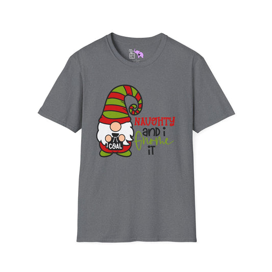 Naughty and I Gnome It Adult T-shirt