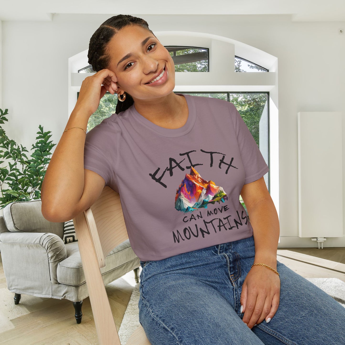 Faith Can Move Mountains Adult T-shirt