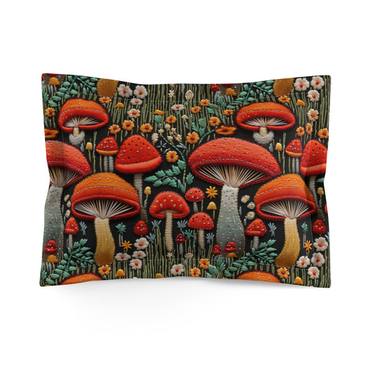 Mushroom Meadow Microfiber Pillow Sham