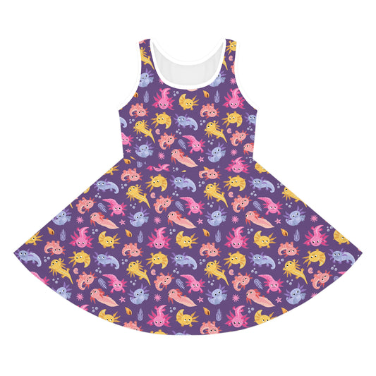 Axolotl Adventures Girls' Sleeveless Sundress
