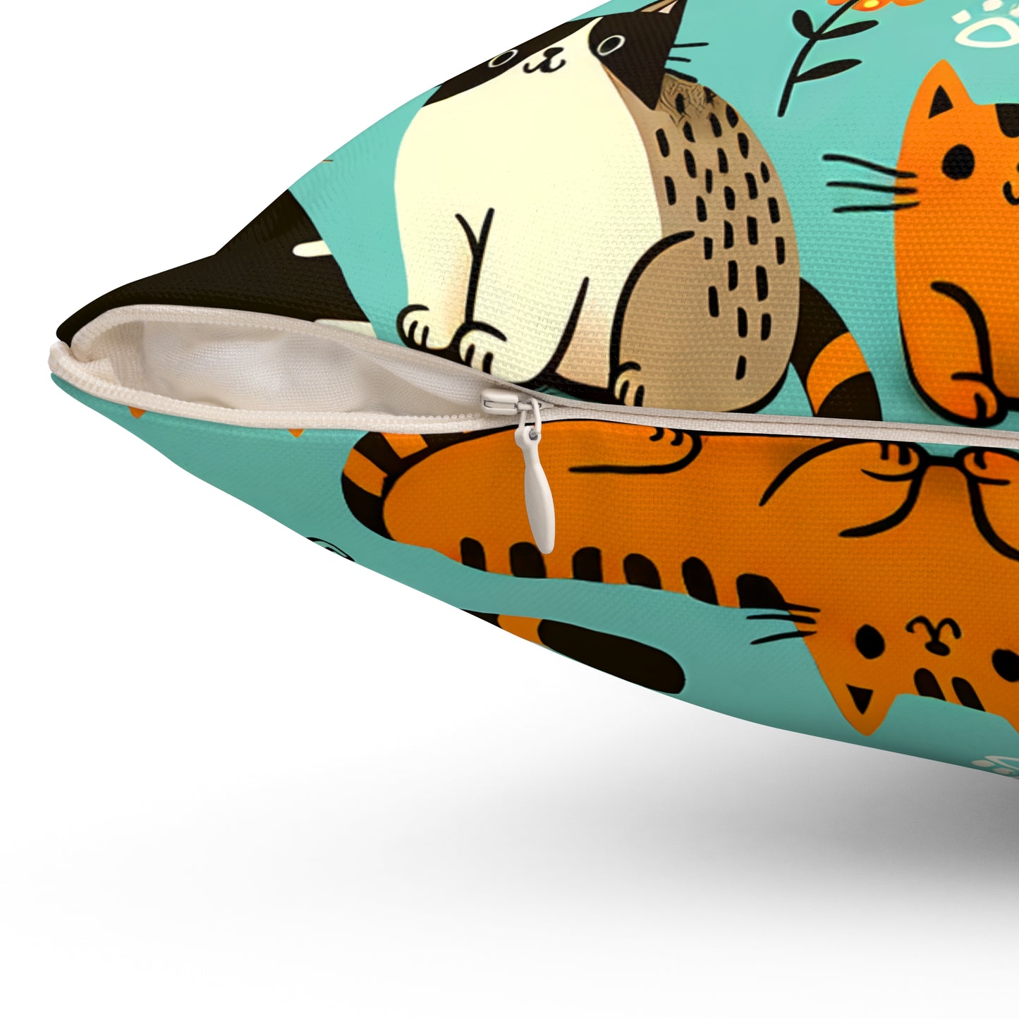 Whimsy Whiskers Throw Pillow