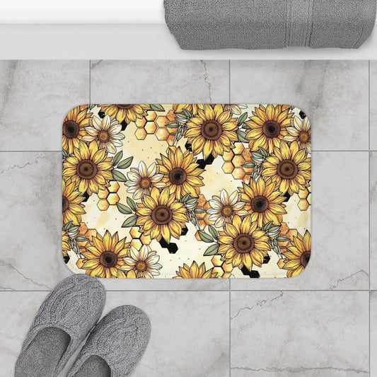 Sunflowers & Honeycombs Bath Mat