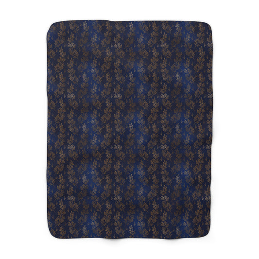 Gilded Twilight Foliage Fleece Blanket