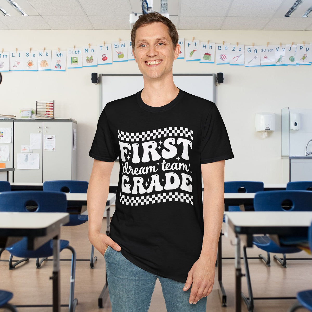 First Grade Dream Team Adult T-shirt