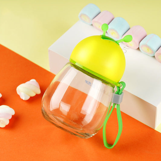 Cute Little Bee & Ladybug Glass Tumblers w/Protective Sleeve