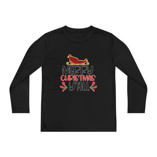 Merry Christmas Y'all Youth Long Sleeve Tee