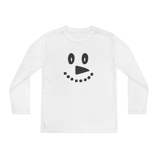 Snowman Face Youth Long Sleeve Tee