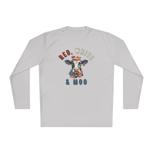 Red, White, & Moo Adult Long Sleeve Tee