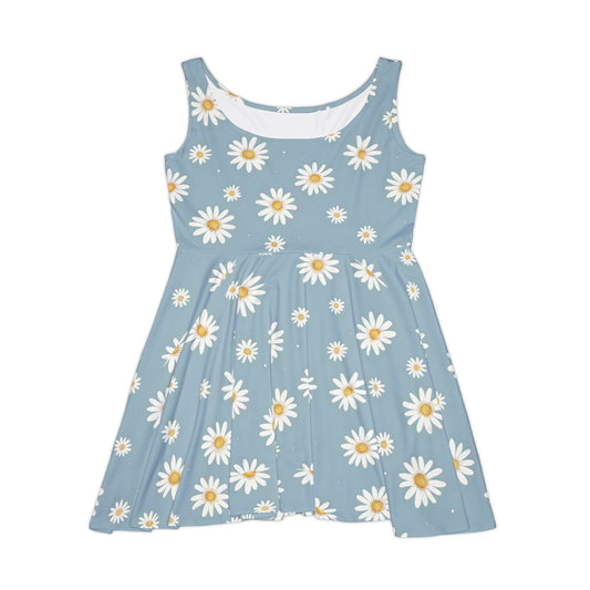 Daisy Print Women's Skater Dress - Fun Spring Floral Dress for Every Occasion