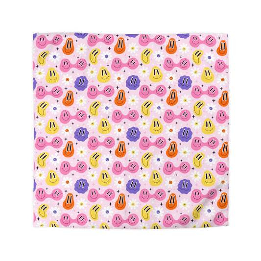 Whimsical Smiley Faces Microfiber Duvet Cover
