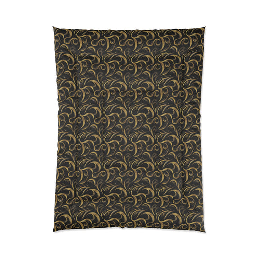 Golden Noir Swirl Comforter