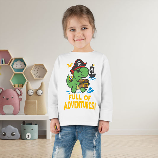 Full of Adventures (Dinosaur Pirate) Toddler Long Sleeve Tee