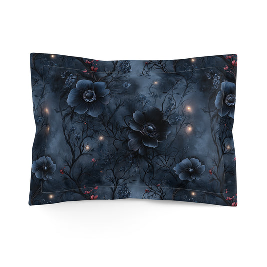 Black Roses & Vines Microfiber Pillow Sham