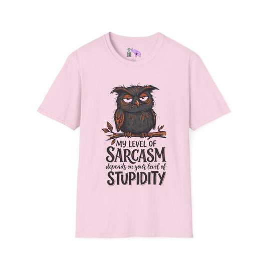 ""My Level of Sarcasm Depends on Your Level of Stupidity (Owl) Adult T-shirt