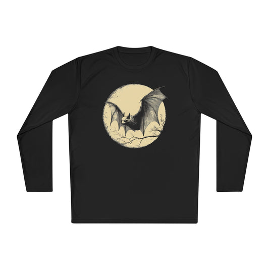 Bat Over Moon 2 Adult Long Sleeve Tee
