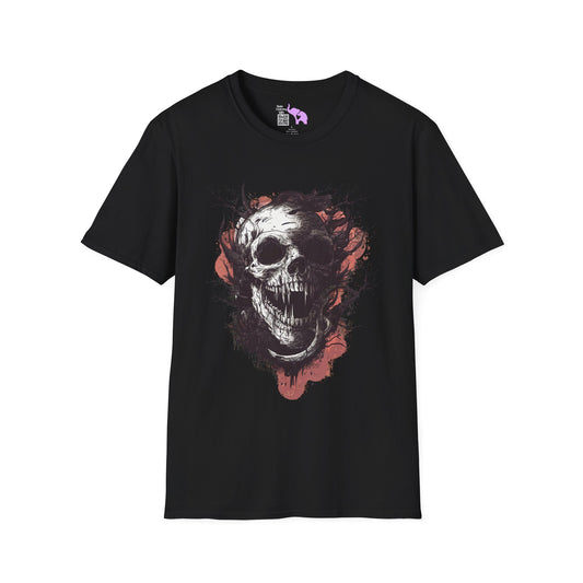 Creepy Skull in Tree Adult T-shirt