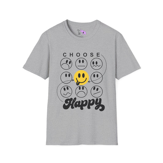 Choose Happy Smiley Faces Adult T-shirt