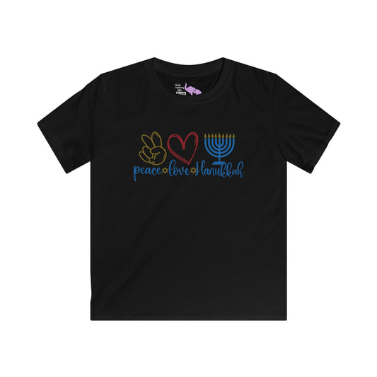 Peace Love Hanukkah Youth Softstyle Tee