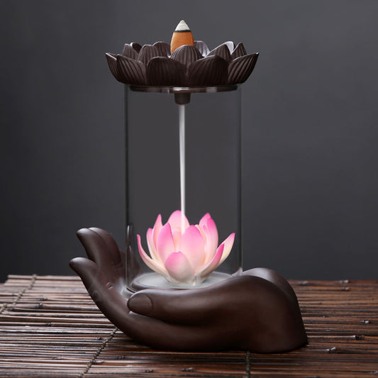 Lotus Flowing Backflow Ceramic Incense Burner