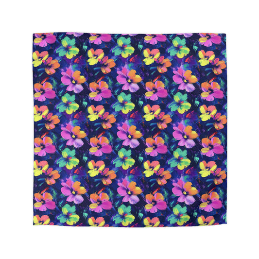 Watercolor Flowers Microfiber Duvet Cover