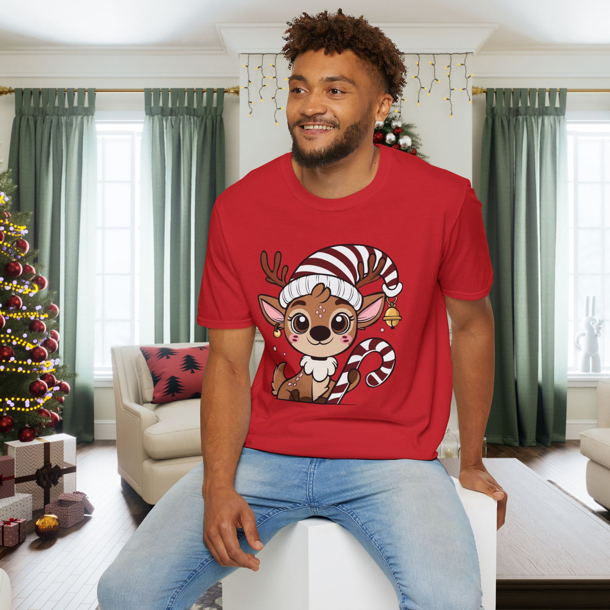 Santa's Little Deer Adult T-shirt
