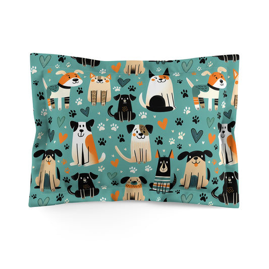 Happy Hounds Microfiber Pillow Sham