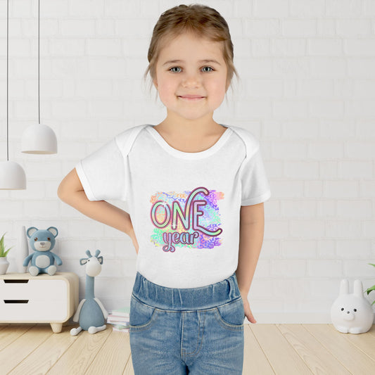 Pastel Wild One Milestone Baby Bodysuit-One Year