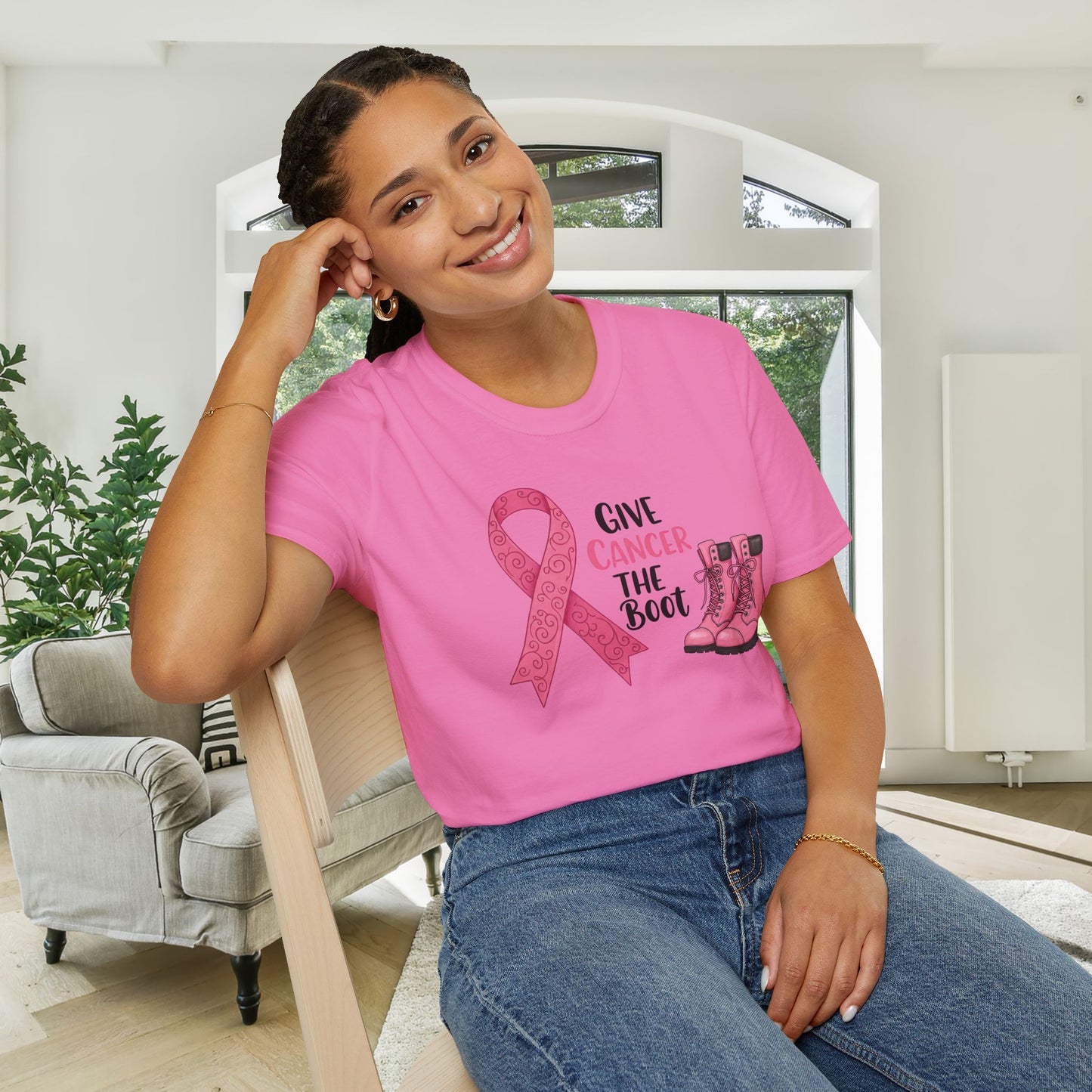 Give Cancer The Boot Adult T-shirt