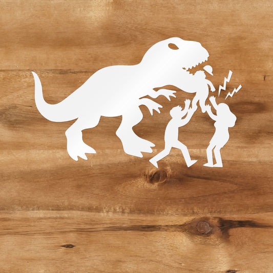 T-Rex Chases Family Decal