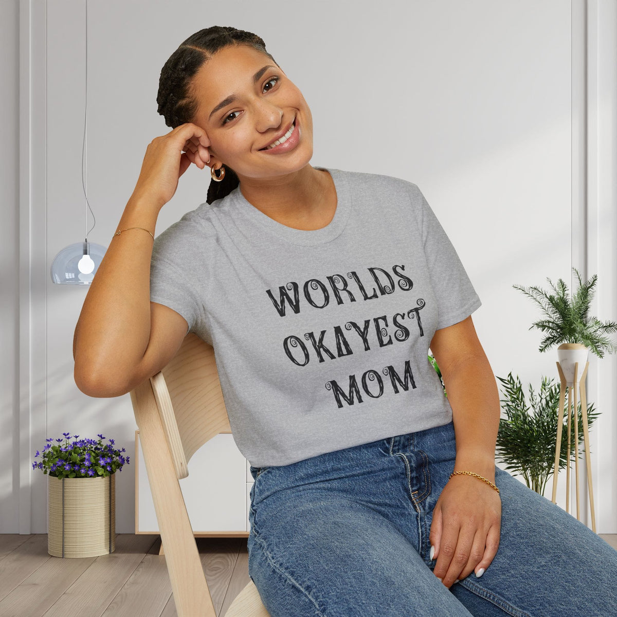 Worlds Okayest Mom Adult T-shirt