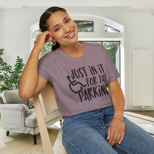 Just In It For The Parking (Wheelchair User) Adult T-shirt