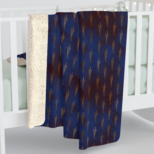 Midnight Sage Bloom Fleece Blanket