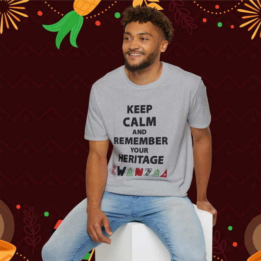 Keep Calm and Remember Your Heritage Kwanzaa Adult T-shirt