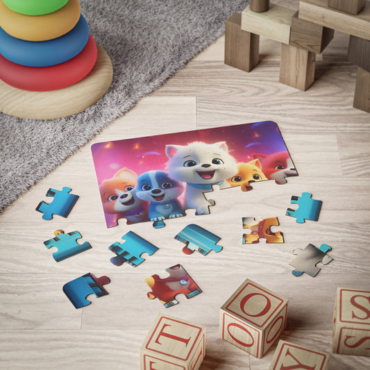 30-Piece Kids' Puzzle featuring Cute Cartoon Puppies