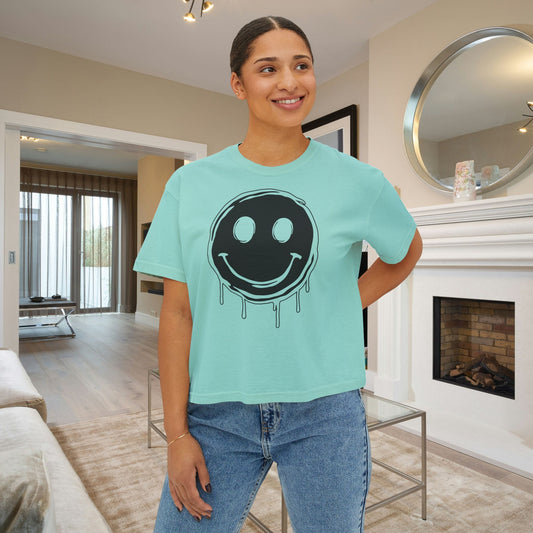 Melty Smiley Face Women's Boxy Tee