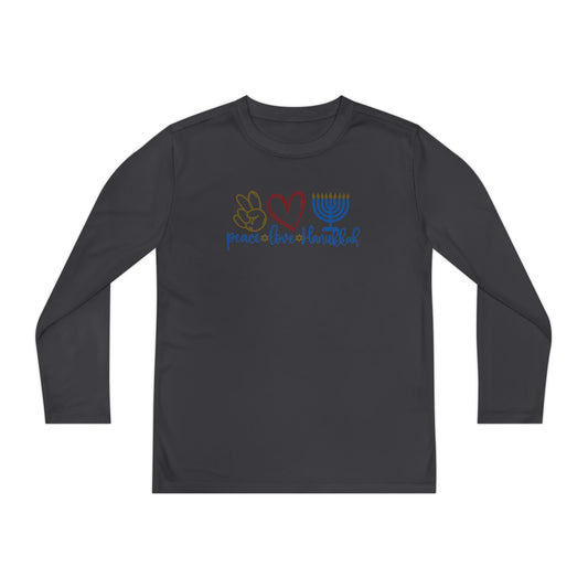 Peace Love Hanukkah Youth Long Sleeve Tee