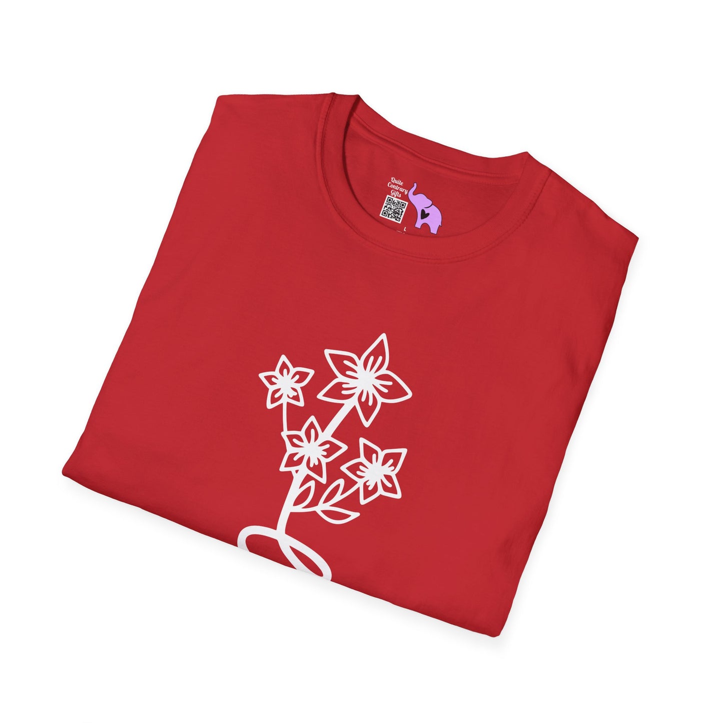 Love (Vertical, Floral) Adult T-shirt