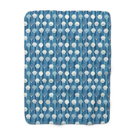 Oceanline Shells Sherpa Fleece Blanket