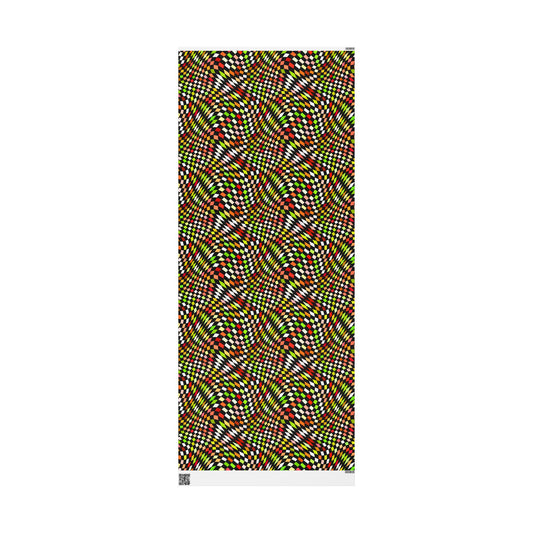 Warped Yellow/Green Checkered Wrapping Paper