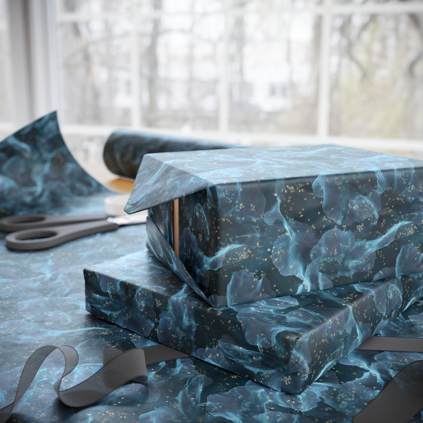 Midnight Sheer & Lace Wrapping Paper