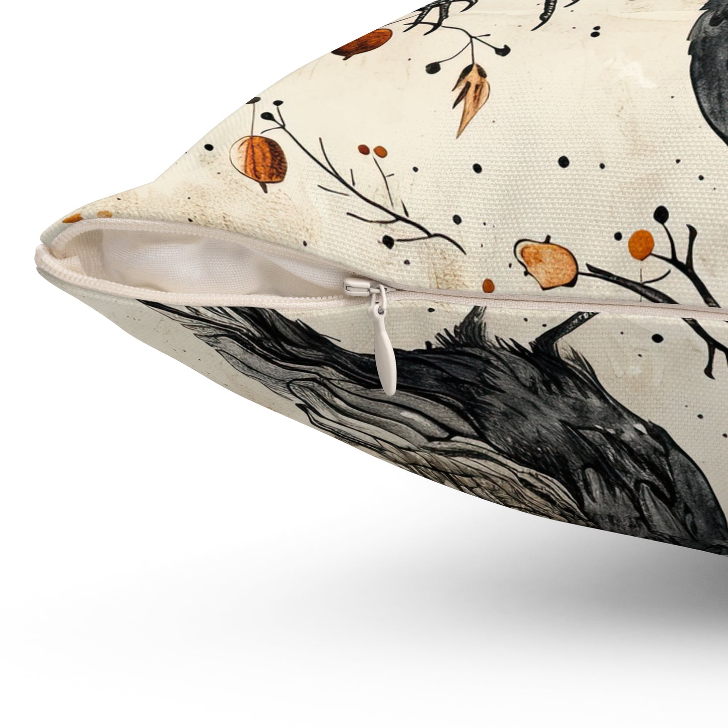 Crow & Gourd Throw Pillow