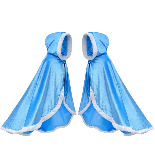 Girls Hooded Velvet Cloak