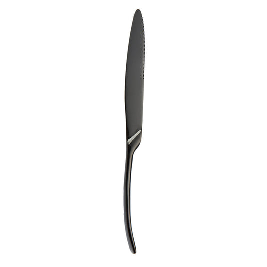 Black Stainless Steel Knife, Fork And Spoon Set
