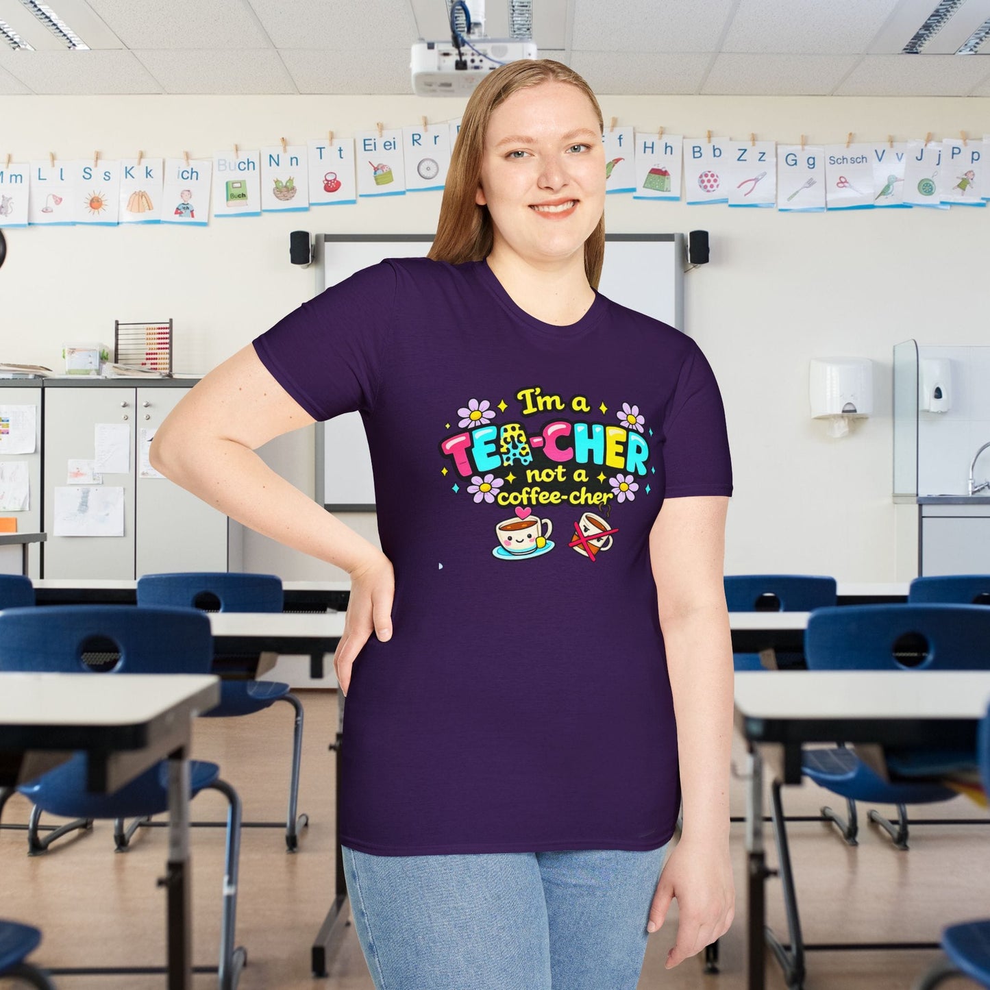 I'm A Tea-cher Not A Coffee-cher Adult T-shirt