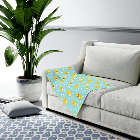 Ducky Dot Parade Swaddle Blanket